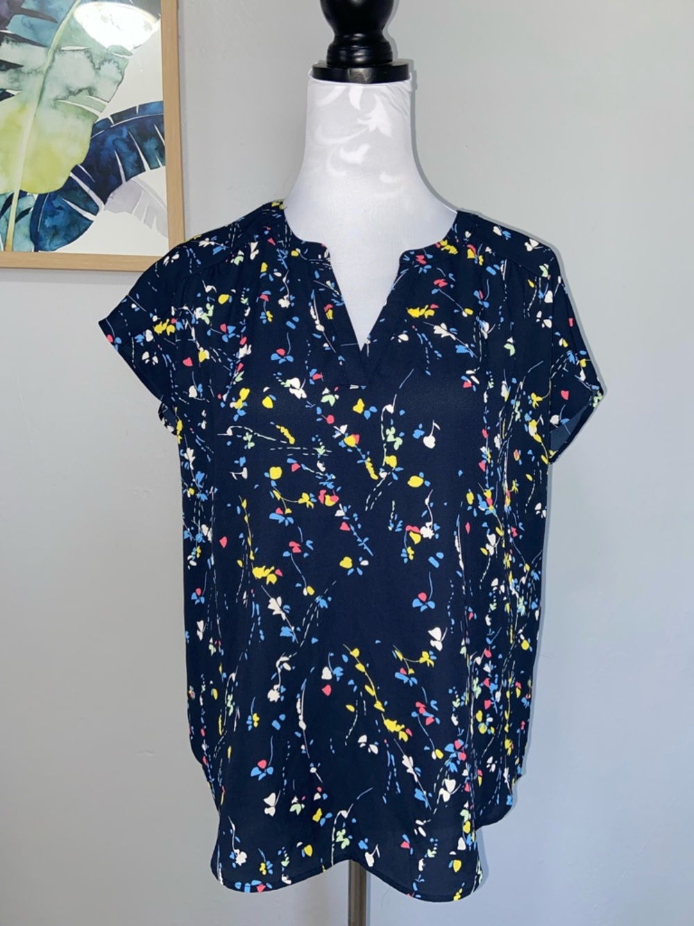Banana Republic floral popover blouse